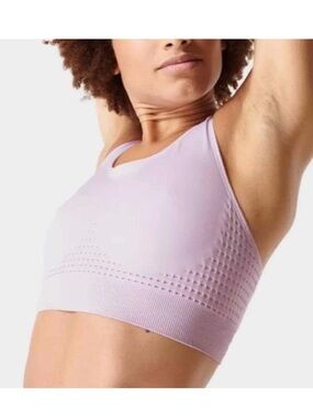 Sweaty Betty Lavender Seamless Racerback Sports Bra, Large